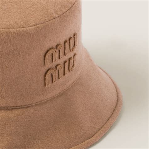 bucket hat miu miu|Camel Brown Wool Bucket Hat .